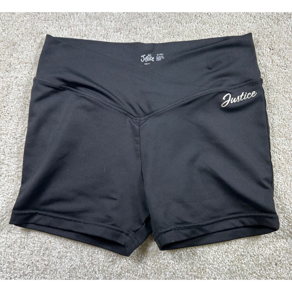 Justice Girls Size M (10) Black Pull-On Shorts Yoga‎ Athletic